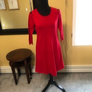 Nine West Red Cold Shoulder Dress